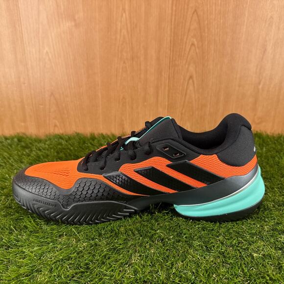 adidas Barricade 14 Flash Aqua Core Black Lucid Orange Tennis JR1742 Men\'s Sz 12 main image 5